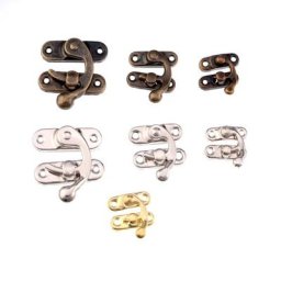 Serrure en métal Antique 5x moraillons décoratifs crochet cadeau boîte à bijoux en bois cadenas