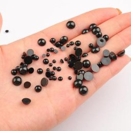 Yeux de sécurité en acrylique noir pour enfants perles à dos plat ours poupée animal