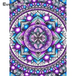 CloShine-Peinture de diamant carré complet mandala mosaïque fleur biscuits image broderie