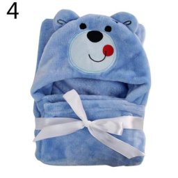 Serviette de bain en flanelle pour bébé peignoir doux à capuche pour nouveau-né couverture en