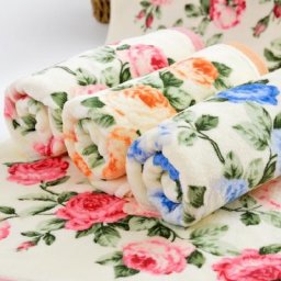 AZOLE-Serviette de plage 100% coton motif floral pivoine linge de maison douce 34x76cm