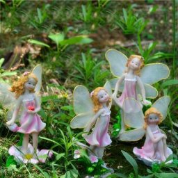 Figurines de la famille des ailes de mouche Pixie fleurs artificielles ornement de jardin
