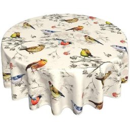 Sorfbliss-Nappe ronde avec oiseaux nappe d'été rustique avec degré déformable fête pique-nique