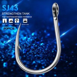 Hameçon barbelé en acier inoxydable SJ43 pour la pêche en eau salée accessoire avec boucle pour