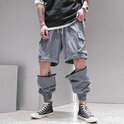 Pantalon de Jogging pour Homme Streetwear Décontracté Longueur de Rinçage Cargo Poignées Fjadt