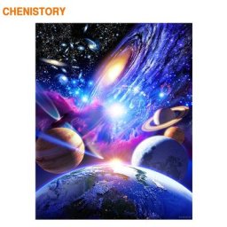 CHENISTORY — Kit de peinture par numéros image de paysage spatial cadre de 60x75cm