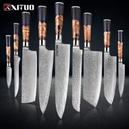 XITUO – ensemble de couteaux de cuisine 1-9 pièces en acier damas Chef légumes tranchants