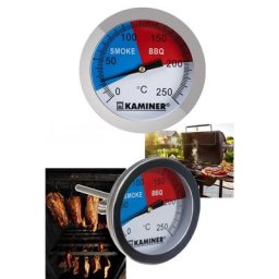 Thermomètre de barbecue à gril en acier inoxydable fumeur analogique gril à gaz couvercle intégré