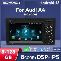 Carplay sans fil Android 12 2 Din limitation GPS navigation 7 "" pas de lecteur DVD Audi A4 B8