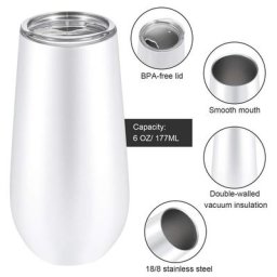 Gobelet à vin en acier inoxydable avec couvercle thermos sans pied tasse isolée verre à bière