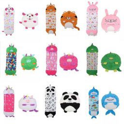 Sac de couchage en peluche pour enfants couverture pour animaux de dessin animé oreiller en