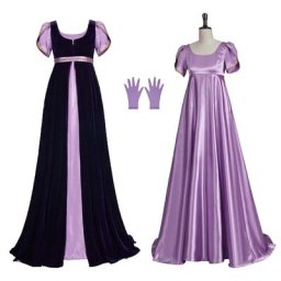 Regency-Robe de Soirée Bridgerton pour Femme Costume de Bal Victorien Vintage Jupe Austen à