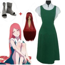 Anime Shippuden Uzumaki Mother Cosplay Costume Uzumaki Kushina Rouge Chaussures ultraviolettes