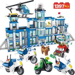 Blocs de construction du poste de Police de la ville hélicoptère voiture SWAT figurines