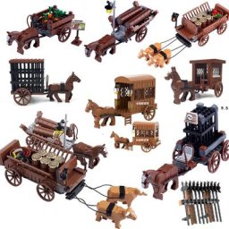 MOC-décennie s de construction Char Knight Charriot Cheshire Age Wagon armes militaires médiévales