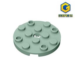 Gobricks-Plaque ronde 4x4 avec trou d'épingle pour assemblage de blocs de construction MOC DIY