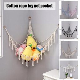 Hamac d'angle en filet pour enfants jouet animaux en peluche rangement pour bébé face I8y3