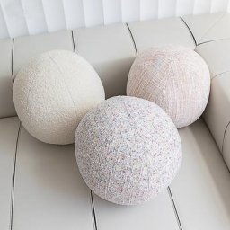 Sphblades-Coussin rond en forme de boule de luxe oreiller en peluche solide oreiller doux pour