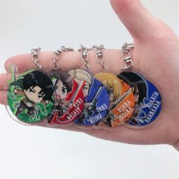 Porte-clés Anime Attack on Titan Eren Levi Mikasa Danemark ge Cartoon Accessoires JOPendant