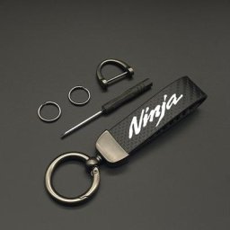 Porte-clés de moto en cuir de carbone de haute qualité porte-clés fers à cheval Kawasaki Ninja