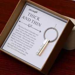 Porte-clés épais et fin en acier inoxydable bijoux pour meilleur ami cadeaux de noël pour meilleur
