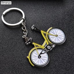 Nouveau vélo Jaune porte-clés hommes mode Créativité En Métal Voiture Porte-clés Femmes breloque