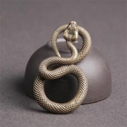 Porte-clés en laiton suspendu pour voiture Figurine de serpent Mini Vintage bricolage