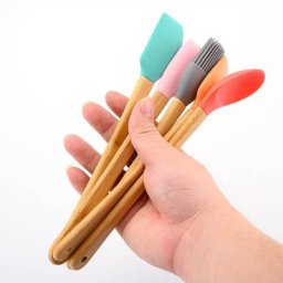Grattoir à strass avec manche en bambou multicolore fournitures de cuisine mini spatule poupée