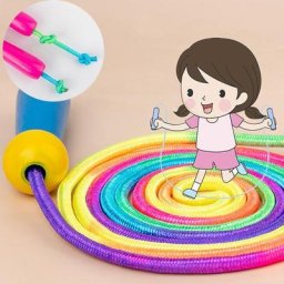 Corde à sauter en bois colorée pour enfants équipement de préhension pour enfants poignée