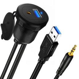 Câble d'extension d'indicateur LED de moto de bateau alliage d'aluminium USB 3.0 support de