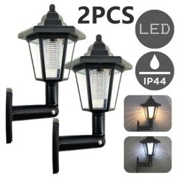 Applique murale LED solaire hexagonale rétro imperméable luminaire décoratif d'extérieur idéal