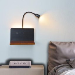 Applique murale moderne à LED avec chargement sans fil et Interface USB éclairage rotatif à 360 °