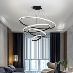 Busmos-Plafonnier LED Circulaire Noir au Design Nordique Moderne Luminaire Décoratif de Plafond