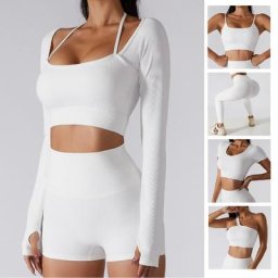 Ensemble de deux pièces de yoga pour femme short et pantalon de fitness survêtement sans couture