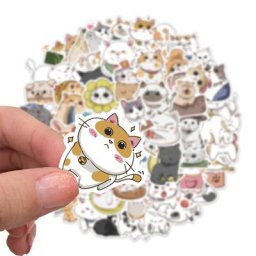 Autocollants animaux graffiti chats mignons décalcomanies de dessin animé jouet pour enfants