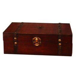 Boîte à trésors Antique en bois boîte de rangement pour cartes de Poker Tarot bibelots bijoux et