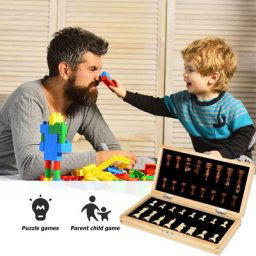 Échiquier pliant en bois pour adultes et enfants jeu de société non magnétique magnétique jouet