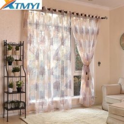 Rideaux en tulle pour salon plumes élégantes rideau de cuisine pour chambre à coucher rideau de
