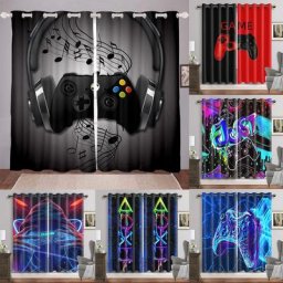 Rideaux de fenêtre à ombrage élevé pour chambre de garçon rideaux de joueur décor de salle de jeu