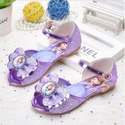 Sandales avec noeud à paillettes pour filles chaussures de princesse Disney Sofia chaussures de