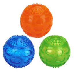 Balle de nettoyage des dents pour chien jouet sonore pour chiot jouet en caoutchouc à mâcher
