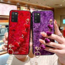 Coque en silicone Love Coussins Bracelet pour Samsung Galaxy Coque de luxe A03S A02 S A03 A12