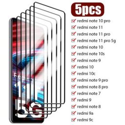 Protecteur d'écran à couverture complète pour Redmi Note 10 11 12 9 8 Pro Plus 5G 11S 10S