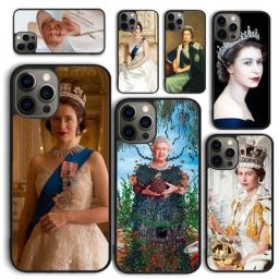 Coque de téléphone avec la reine Elizabeth II d'Angleterre coque arrière pour iPhone 5 6 7 8