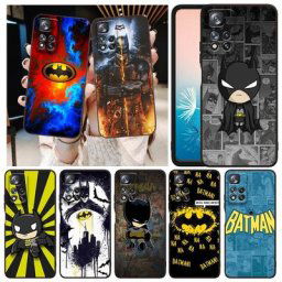 Coque de téléphone Batman League hero étui noir pour Xiaomi Redmi Note 12 11E 11S 11T 10 10S 9 9T