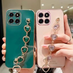 Coque de protection avec bracelet à paillettes pour Honor X8 5G étui de luxe protection de caméra