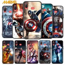 Captain America – coque de téléphone portable en Silicone étui souple noir pour Samsung Galaxy A9