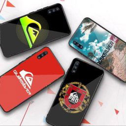 Coque de téléphone en verre de planche à roulettes de surf housse de téléphone PC noire adaptée