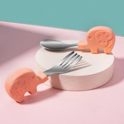 Cuillère et fourchette d'alimentation en acier inoxydable pour bébé gadgets pour enfants