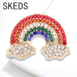SKEDS – broches de luxe colorées en cristal arc-en-ciel pour femmes accessoires créatifs et mignons